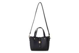 Vince Camuto Bolso de Mano Bellagio - Negro, 100% Piel de Polivinilo, Elegante y Sofisticado para Cualquier Ocasión